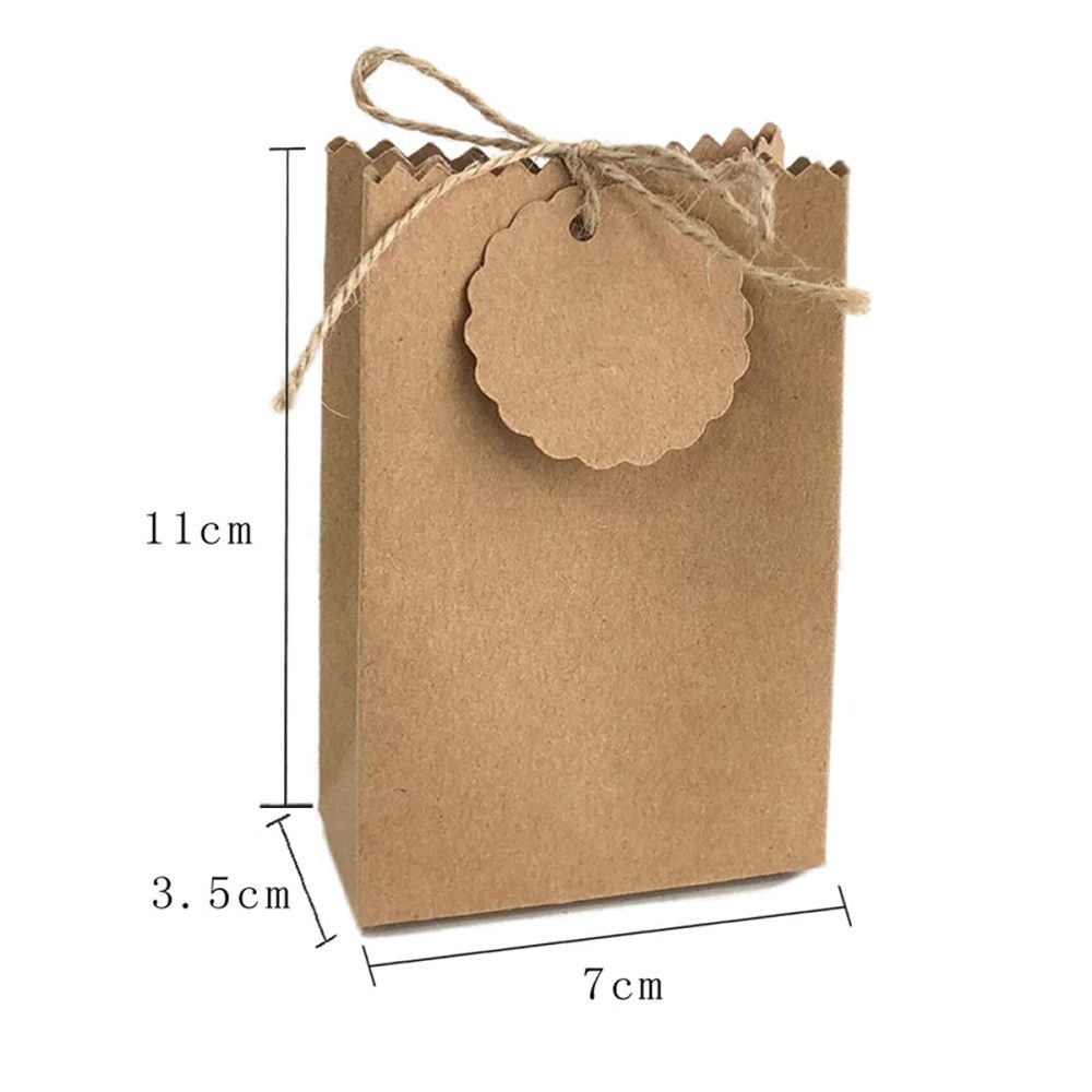 Allbusky 50PCS Kraft Paper Candy Boxes, Sweet Wedding Favour Boxes, DIY Party Gift Bags with Tags, Creative Paper Treat Boxes, Party Gift Packs for Wedding Christmas Birthday Holiday - Image 9