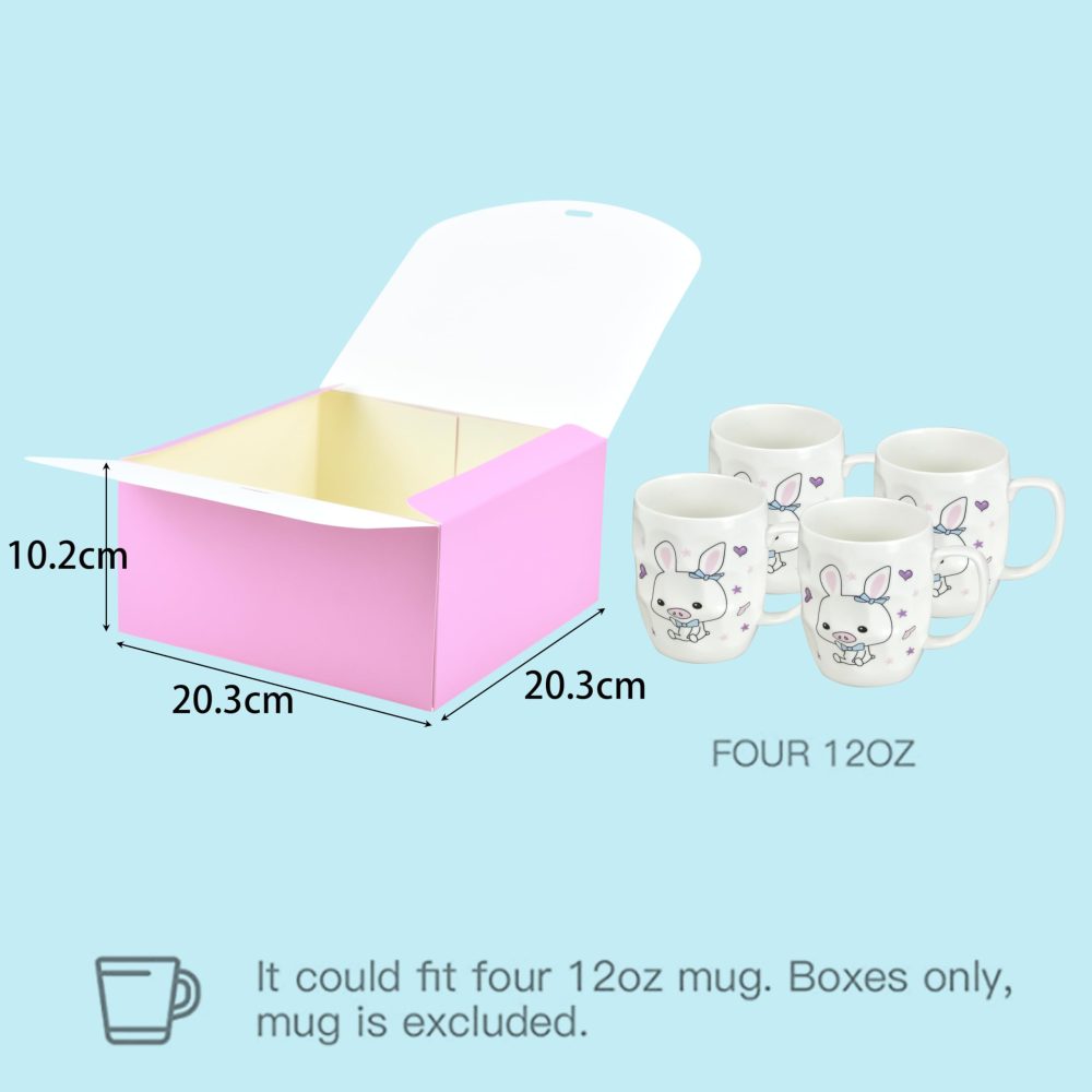 HUAPRINT Gift Boxes with Lids,Pink Gift Boxes 20x20x10cm,Bridesmaid Proposal Box,12 Sets,Kraft Paper Gift Boxes for Wedding,Packaging,Present,Birthday,Cupcake Boxes,Crafting,Valentine's Day - Image 9