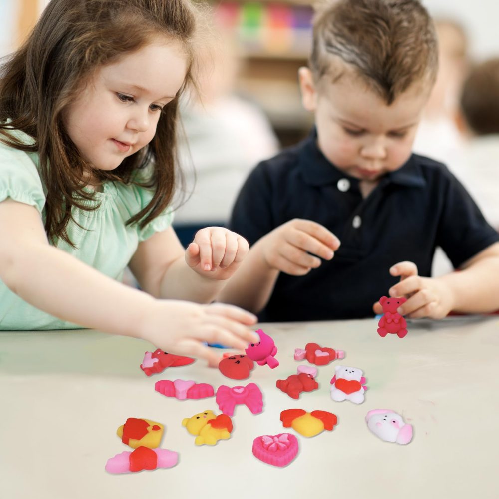 Amyang 24Pcs Valentines Day Mochi Squishy Toys Squishies for Kids School Class Classroom Valentines Day Cards Gifts Prizes Party Favors - Image 4