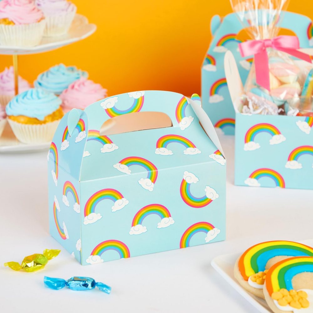 24-Pack Rainbow Party Food Boxes with Handle for Kids Birthday Themed Party Favours, Gifts, Treats, 15.7 x 8.9 x 9.1 cm - Image 9