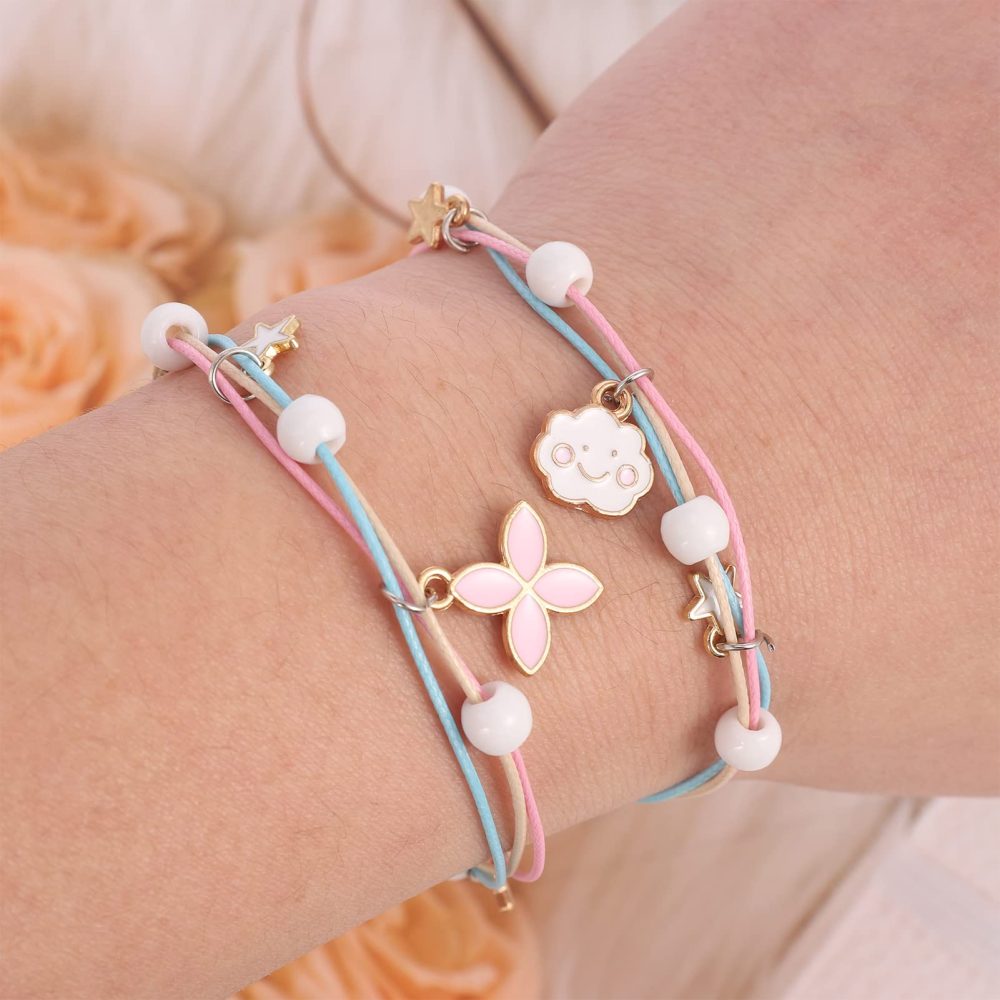 Auidy_6TXD Friendship Bracelets for Girls, 12 pack Adjustable Handmade Braided Bracelets Woven Bracelets Jewellery Party Bag Fillers for Girls Boys Kids Children - Image 6