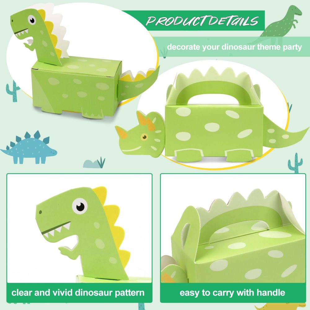 DPKOW 24 Pack Dinosaur Party Favor Boxes, Small Dino Treat Boxes Dinosaur Gift Presents Boxes 3D Dinosaur Shaped Candy Cookie Boxes Bags for Girls Boys Kids Dinosaur Birthday Party Favor Supplies - Image 7