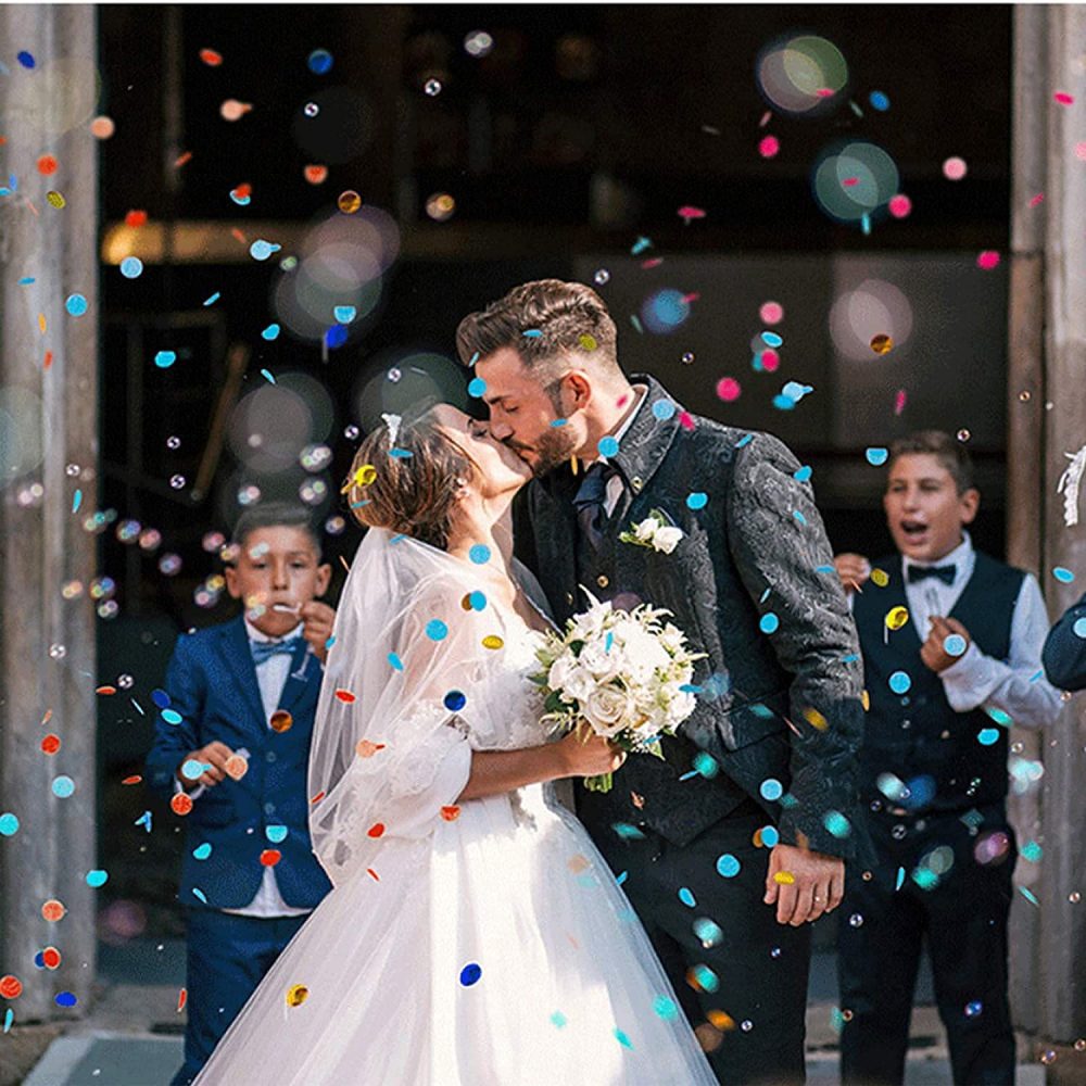 5pcs Confetti Cannons,Confetti Wedding Rainbow Party Poppers Birthday Confetti 4 Inches-Wedding,Christmas Kids Birthday Party Supplies(Blue) - Image 4