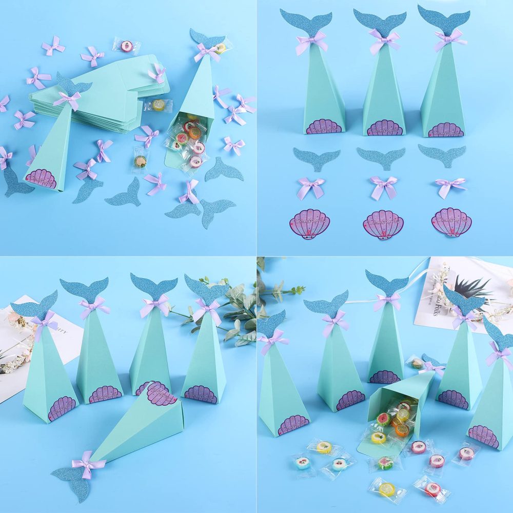 AIBAOBAO 30PCS Mermaid Paper Candy Bags, Wedding Favour Bags, Party Decorations, Party Gift Bags Kids Birthday Decoration, Baby Shower Sweet, Thanksgiving, Christmas Gifts, 2025 Easter, Carnival - Image 4