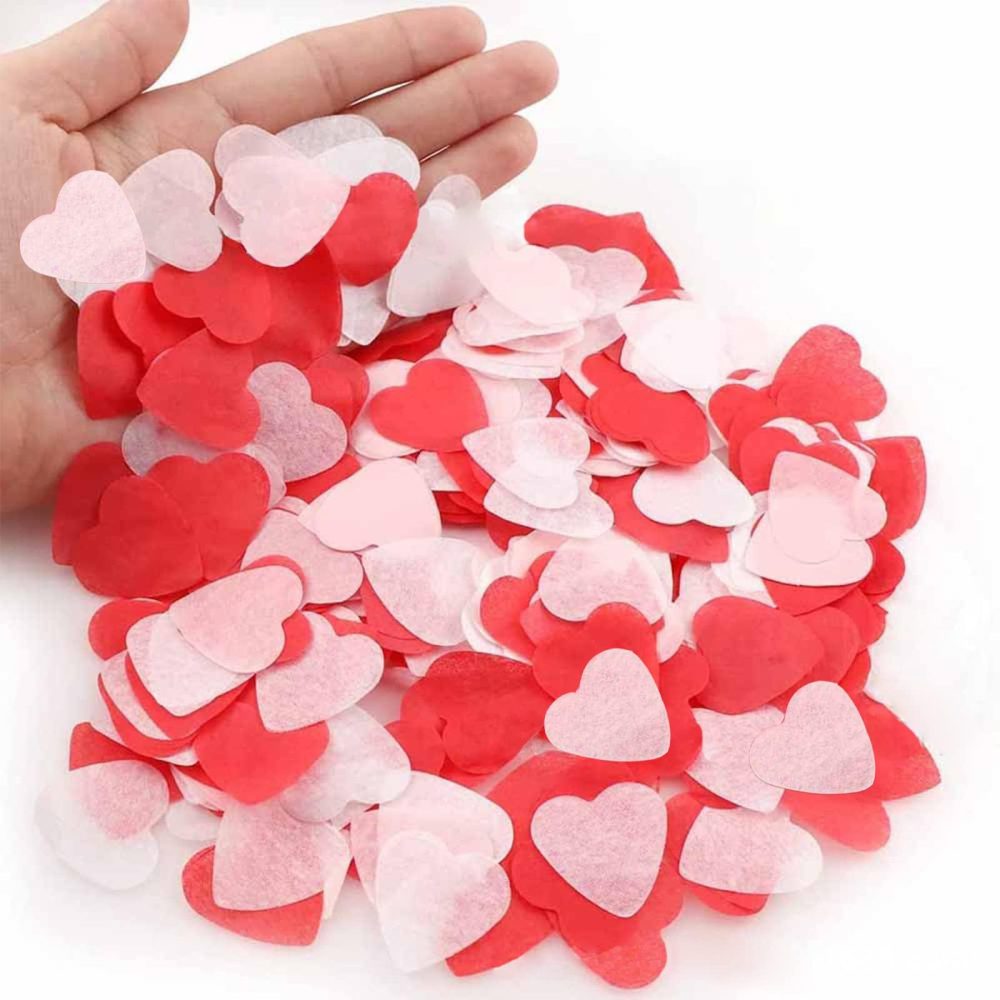 3000pcs Valentines Decorations Table Confetti, Love Heart Confetti Red & White Table Confetti, Valentines Day Decorations Supplies Party Photo Props (Red White)