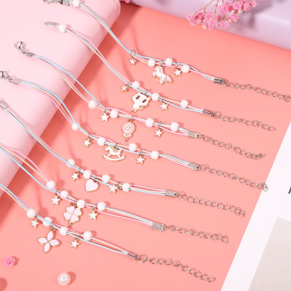 Auidy_6TXD Friendship Bracelets for Girls, 12 pack Adjustable Handmade Braided Bracelets Woven Bracelets Jewellery Party Bag Fillers for Girls Boys Kids Children - Image 8