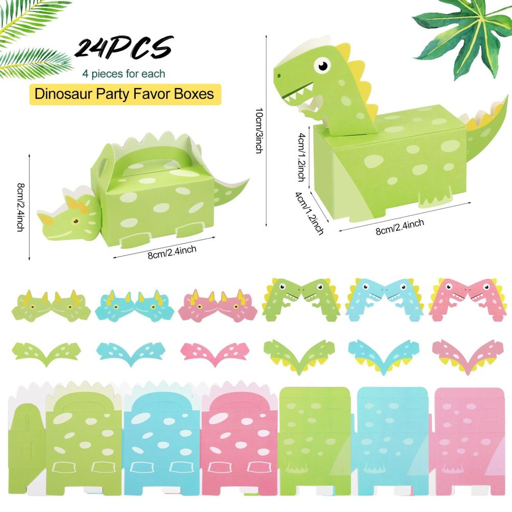 DPKOW 24 Pack Dinosaur Party Favor Boxes, Small Dino Treat Boxes Dinosaur Gift Presents Boxes 3D Dinosaur Shaped Candy Cookie Boxes Bags for Girls Boys Kids Dinosaur Birthday Party Favor Supplies - Image 8