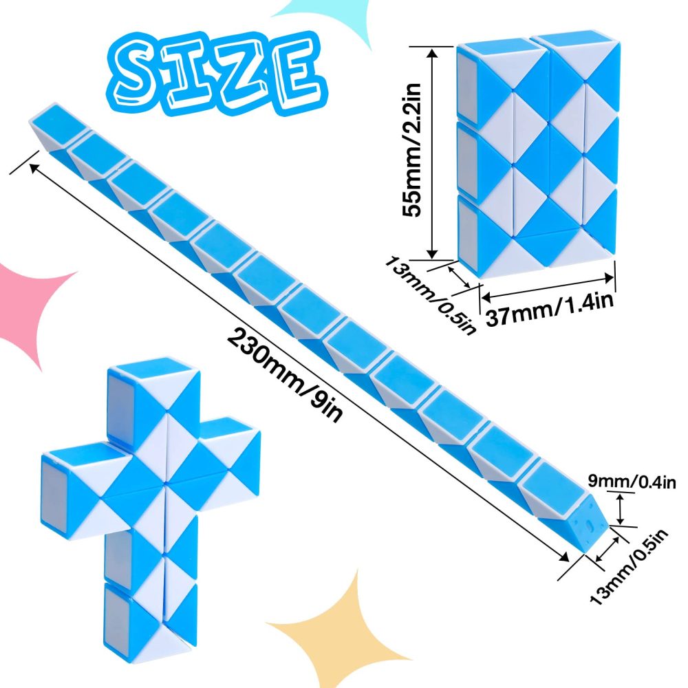 Party Bag Fillers Toys for Kids - 24 Blocks Magic Snake Cube 12 Pack Favours Fidget Toy Mini Speed Twist Puzzle Supplies Children Gift - Image 6