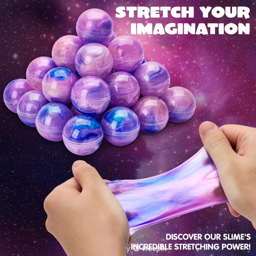 JOYIN Slime Party Favors, 24 Pack Pink Galaxy Slime Ball Party Favors - Stretchy, Non-Sticky, Mess-Free, Stress Relief, and Safe for Girls and Boys - Classroom Reward, Party Supplies - Image 5