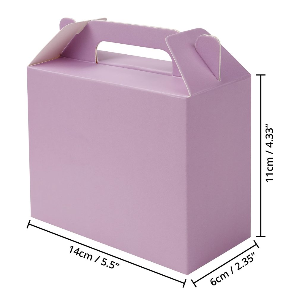 Belle Vous 24 Pack Party Treat Favour Gift Boxes - 14 x 6 x 11cm / 5.51 x 2.36 x 4.33 inches- Plain Loot Goodie Gable Bags for Kids Birthdays, Food, Baby Shower & Weddings (Pastel) - Image 8