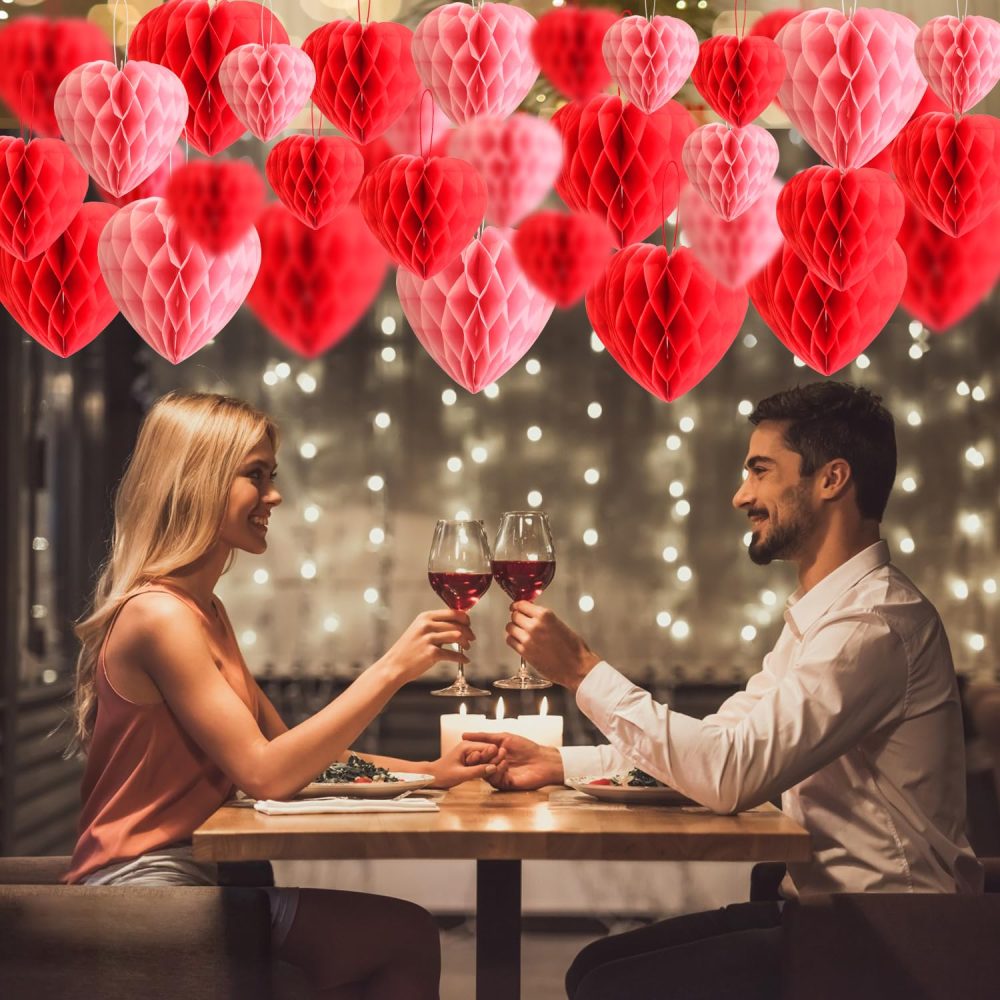 Premium Reusable Valentines Decorations - Valentines Day Decorations - Red Hanging Heart Decoration for Engagement Wedding Anniversary Bridal Shower Birthday Decoration - Image 6