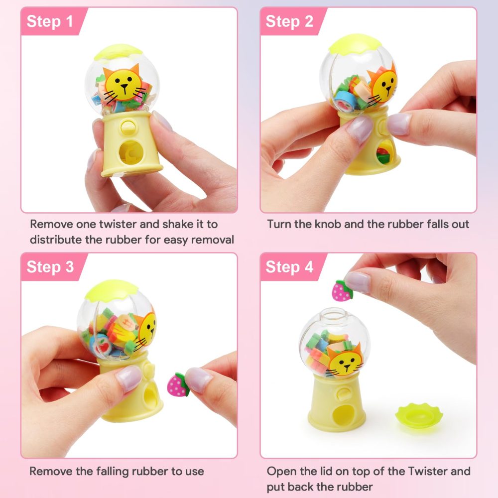 Party Bag Fillers for Kids Unisex, 12Pcs, Twister Rubbers Erasers for Cute Stationary, Suitable for Boys Girls Birthday Party Gift Favors, Party Bag Toys and Easter Class Fifts - Image 3