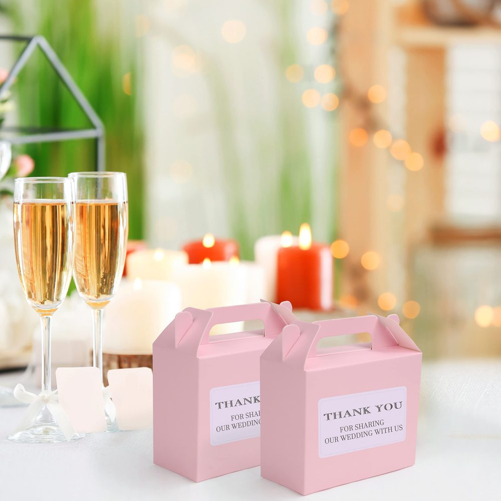 Belle Vous 24 Pack Party Treat Favour Gift Boxes - 14 x 6 x 11cm / 5.51 x 2.36 x 4.33 inches- Plain Loot Goodie Gable Bags for Kids Birthdays, Food, Baby Shower & Weddings (Pastel) - Image 3