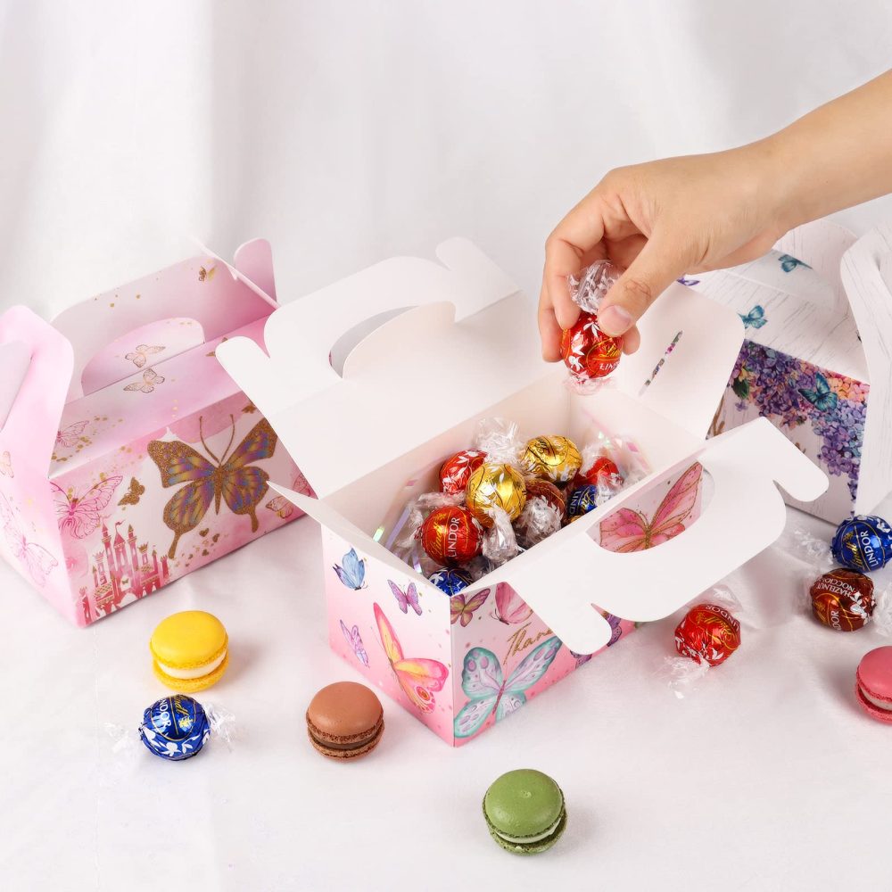 Party Favour Boxes Packs-Giiffu 12 PCS Birthday Party Boxes for Kids, Gable Party Gift Treat Box, Wedding Party Favour Boxes 16x 8.9x 8.9cm, Candy Boxes for Party, Bridal Shower, Anniverary, Birthday - Image 3