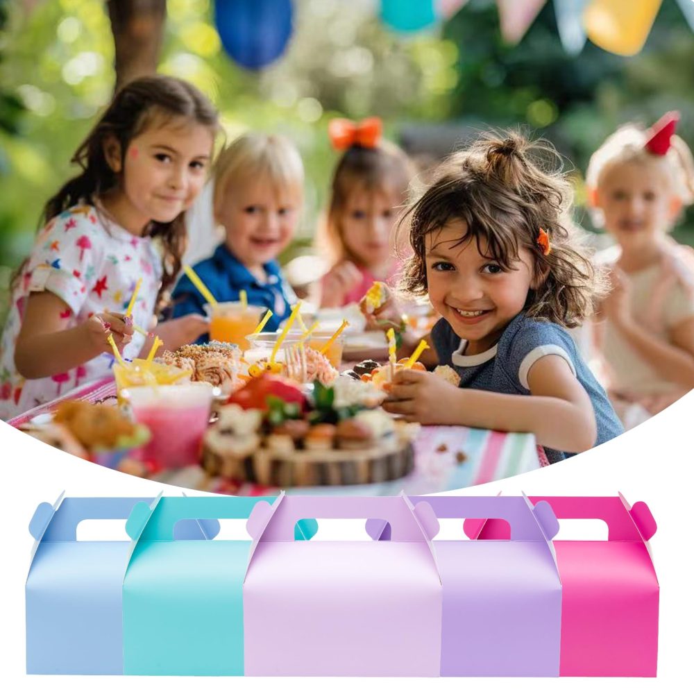 UnicoPak 30 Pack Pastel Party Food Boxes Colorful Party Favour Party Bags Boxes for Sweets Treats Lunch Goodie Cookie Toys for Kids Birthday Party, 16.5x9x10 cm - Image 3