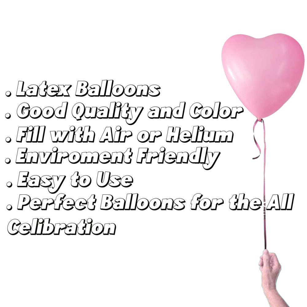 Pink Heart Balloons 12 inch Latex Heart Shaped Balloons Pack Wedding Balloons for Valentines Day Anniversary Bridal Shower Galentines Decorations Pack of 25 - Image 3