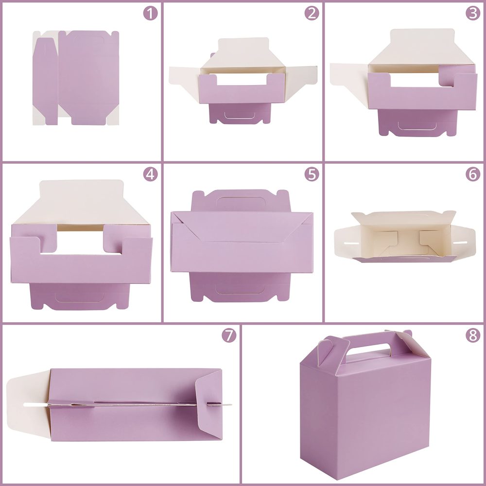 Belle Vous 24 Pack Party Treat Favour Gift Boxes - 14 x 6 x 11cm / 5.51 x 2.36 x 4.33 inches- Plain Loot Goodie Gable Bags for Kids Birthdays, Food, Baby Shower & Weddings (Pastel) - Image 6