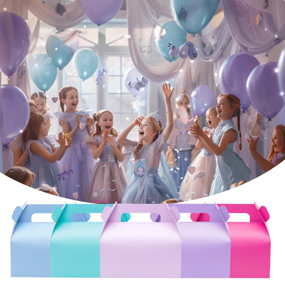 UnicoPak 30 Pack Pastel Party Food Boxes Colorful Party Favour Party Bags Boxes for Sweets Treats Lunch Goodie Cookie Toys for Kids Birthday Party, 16.5x9x10 cm - Image 2