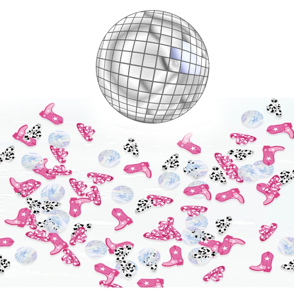MFUOE 50Pieces Glitter Disco Ball Table Confetti Cowgirl Boots Confetti 70s 80s Hippie Party Birthday Celebrations Supplies for Home Decorations - Image 4