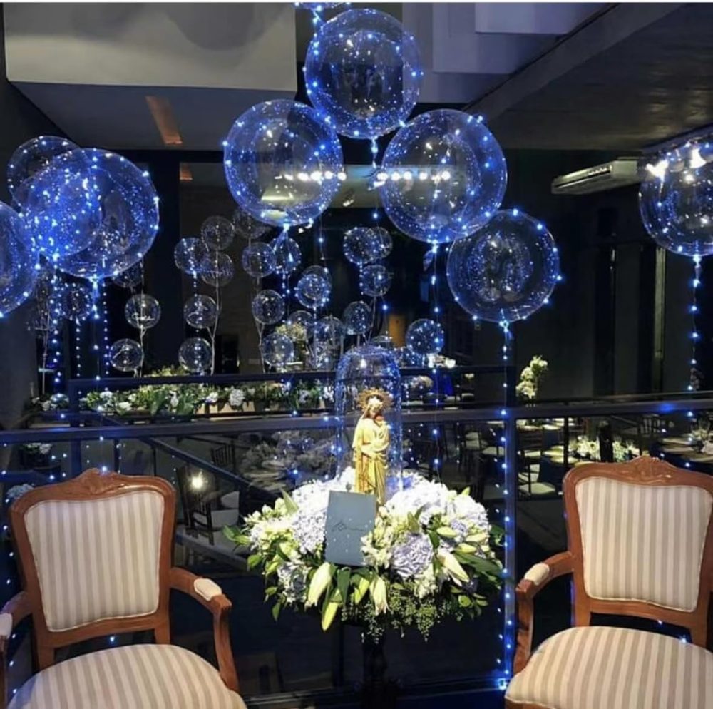 Light up Led Balloons, Clear Bobo Transparent Balloons for Party, Birthday, Anniversary, Wedding (with battery, Blue) - Image 5