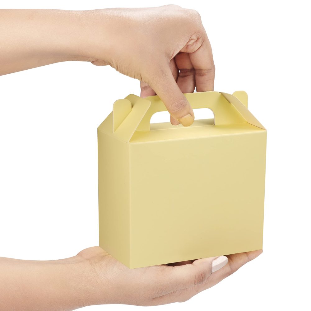 Belle Vous 24 Pack Party Treat Favour Gift Boxes - 14 x 6 x 11cm / 5.51 x 2.36 x 4.33 inches- Plain Loot Goodie Gable Bags for Kids Birthdays, Food, Baby Shower & Weddings (Pastel) - Image 7