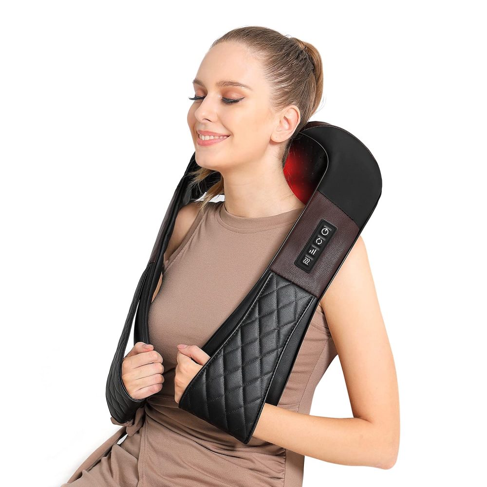 Neck Massager Back Massager with Heat - Shiatsu Neck Massager Present, Gifts for Women/Men/Mom/Dad -Deeper Tissue Kneading Massage Pillow for Neck, Back, Shoulder, Leg, Foot, Body Relieve Muscle Pain - Image 7