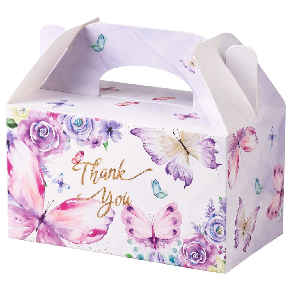 Party Favour Boxes Packs-Giiffu 12 PCS Birthday Party Boxes for Kids, Gable Party Gift Treat Box, Wedding Party Favour Boxes 16x 8.9x 8.9cm, Candy Boxes for Party, Bridal Shower, Anniverary, Birthday