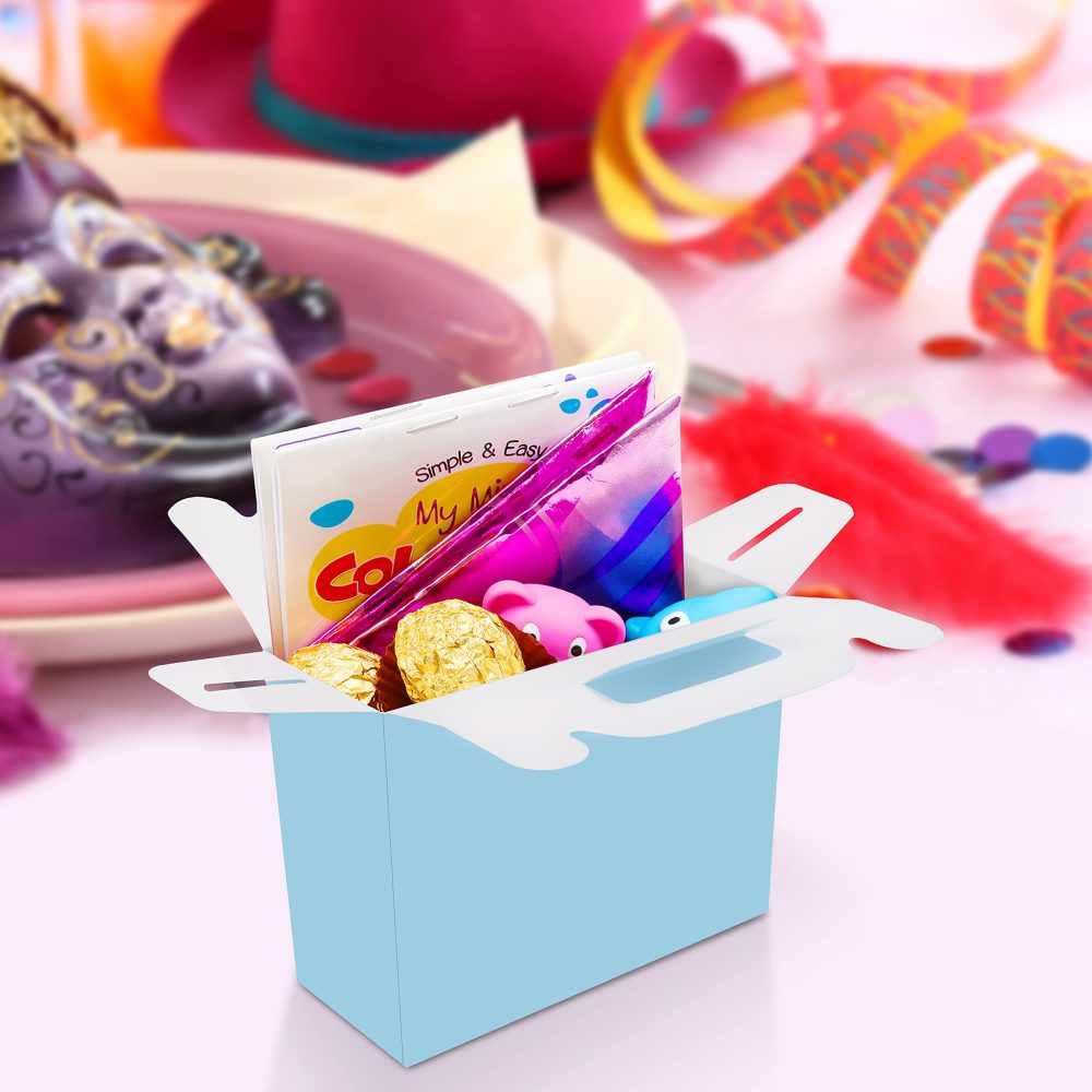 Belle Vous 24 Pack Party Treat Favour Gift Boxes - 14 x 6 x 11cm / 5.51 x 2.36 x 4.33 inches- Plain Loot Goodie Gable Bags for Kids Birthdays, Food, Baby Shower & Weddings (Pastel) - Image 5