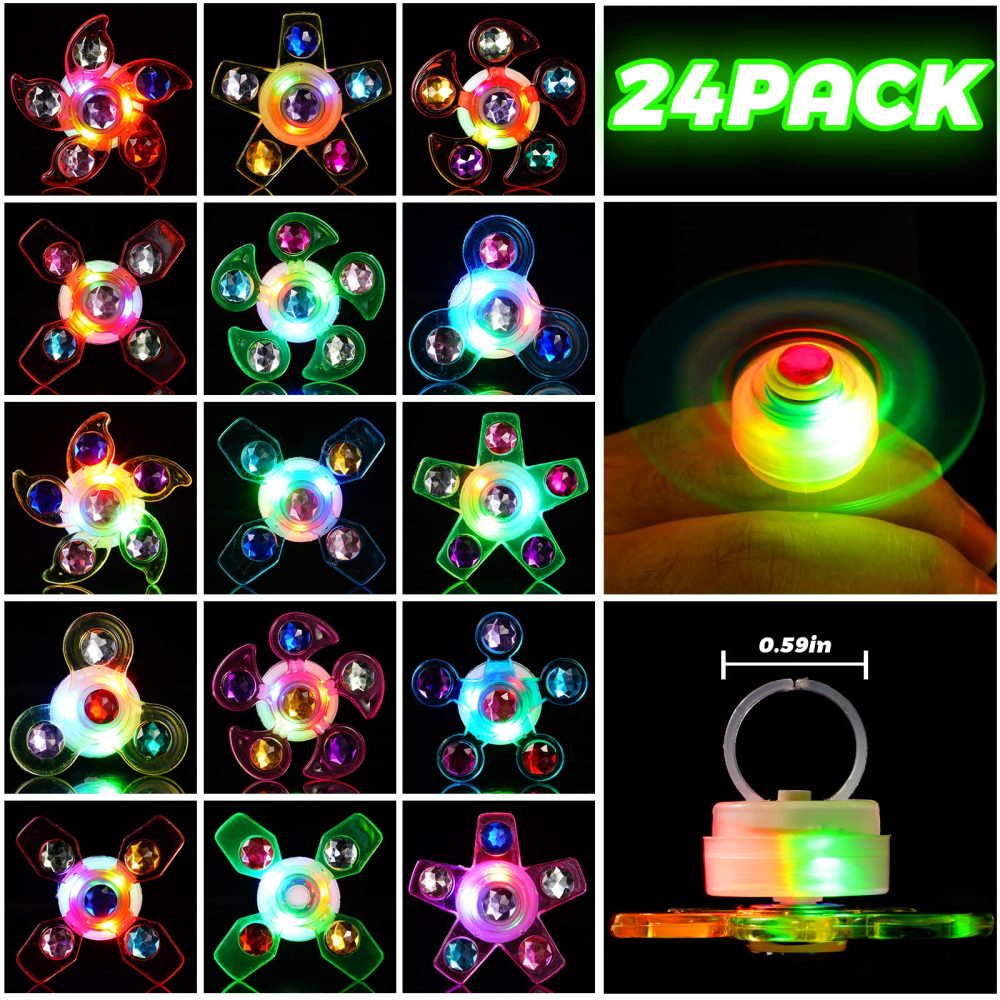 Mikulala Graduation Party Bag Fillers for Kids 24 Pack Light Up Rings Back to School Gifts LED Party Favours Glow in The Dark Party Supplies for Kids Birthday Easter Gifts Party Prizes - Image 3