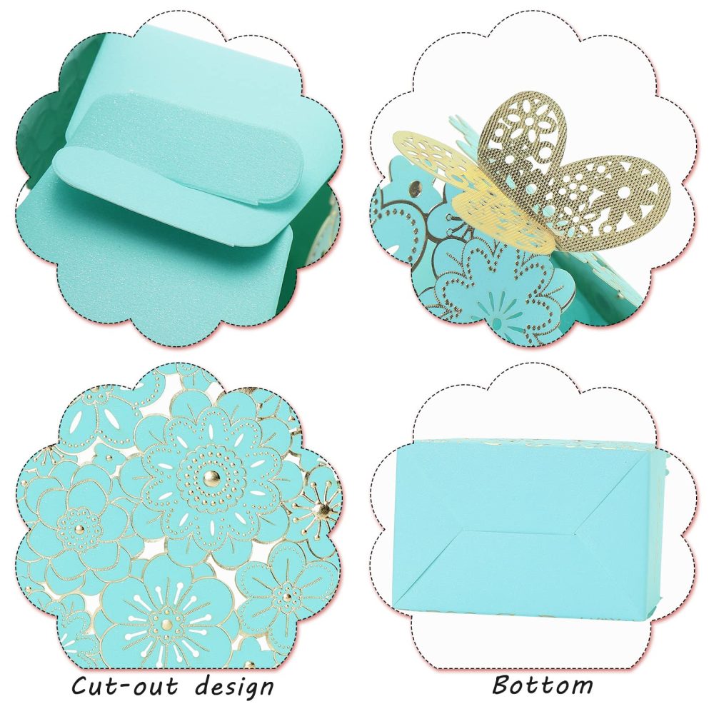 TsunNee 30PCS Larger Lovely Little Gift Wrapping Boxes, Hollow Flower Butterfly Pattern Wedding Party Favour Box Paper Candy Box, Pretty Give Away Box for Baby Shower Christening - Image 4