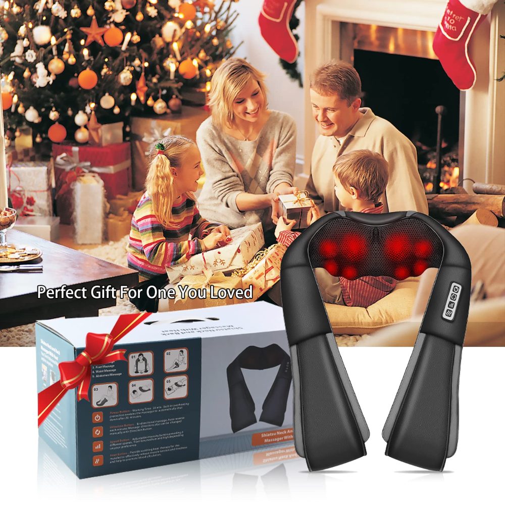 Neck Massager, Deep Tissue 3D Kneading, by iKristin, Portable, with Heat, Shiatsu Massager for Neck, Back, Shoulder, Foot and Leg, at Home and Car, Suitable for Women and Men. - Image 2