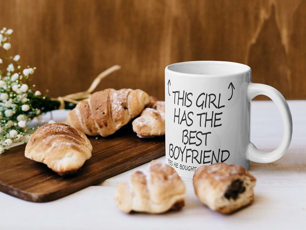 Anniversary Mug for Her - This Girl Has The Best Boyfriend Mug - Novelty Birthday Cute Girlfriend Gifts, Valentines Gifts for Her, Valentine Mug, 11oz Ceramic Dishwasher Safe Coffee Mugs - Image 6