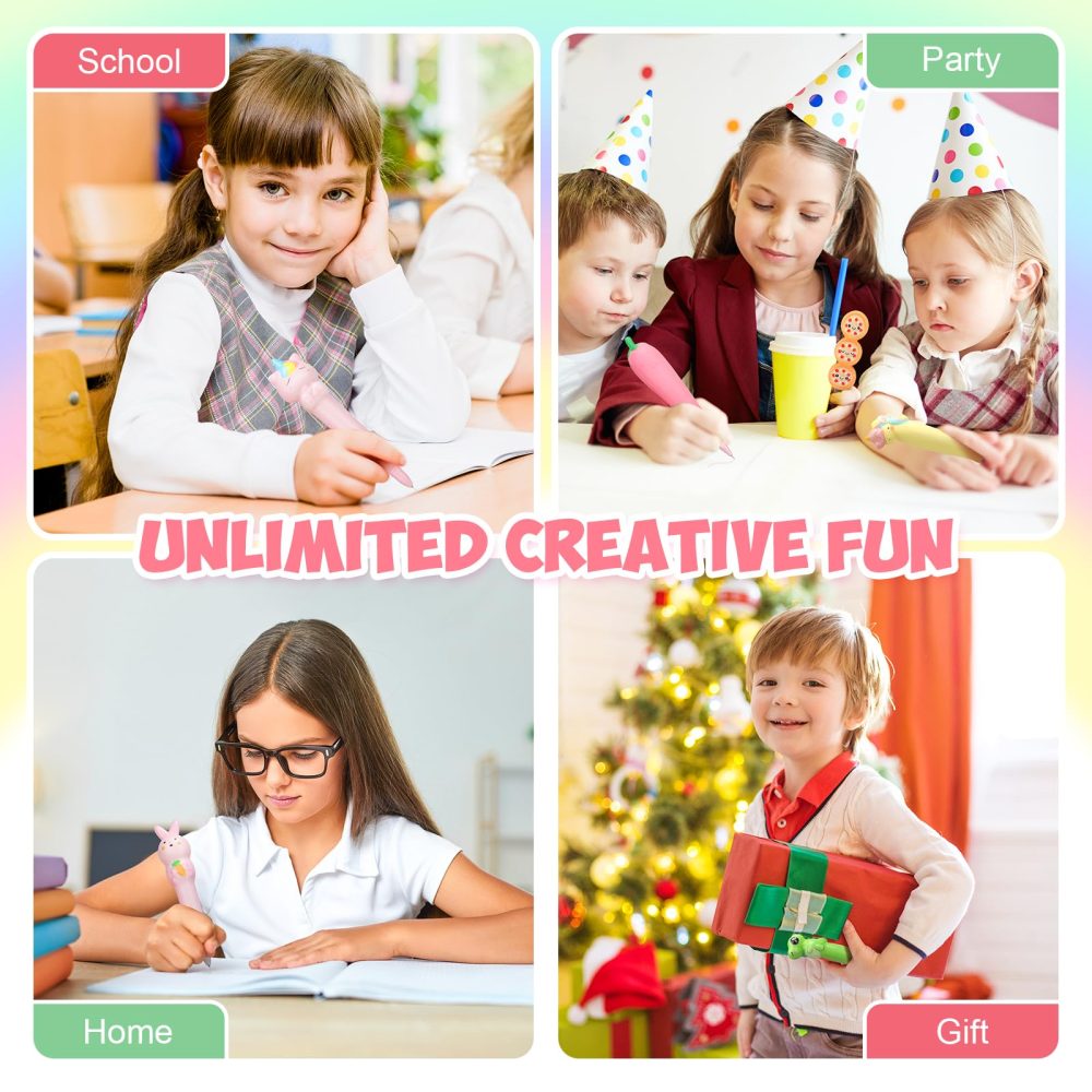 OPPZZIT Party Bag Fillers for Girls and Boys, 20 Pcs Multi Coloured Pens All in One, Party Favours for Kids Unisex, Cute Party Bag Ideas - Image 3