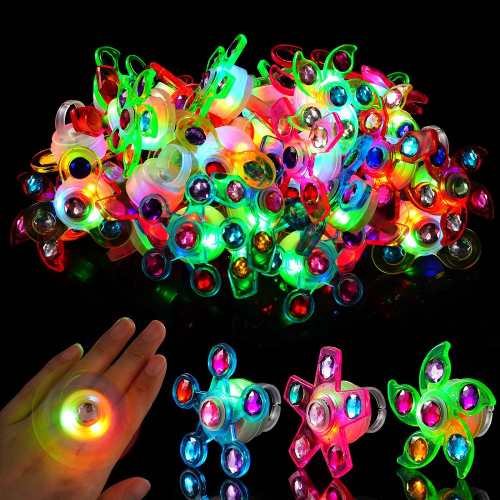 Mikulala Graduation Party Bag Fillers for Kids 24 Pack Light Up Rings Back to School Gifts LED Party Favours Glow in The Dark Party Supplies for Kids Birthday Easter Gifts Party Prizes - Image 5