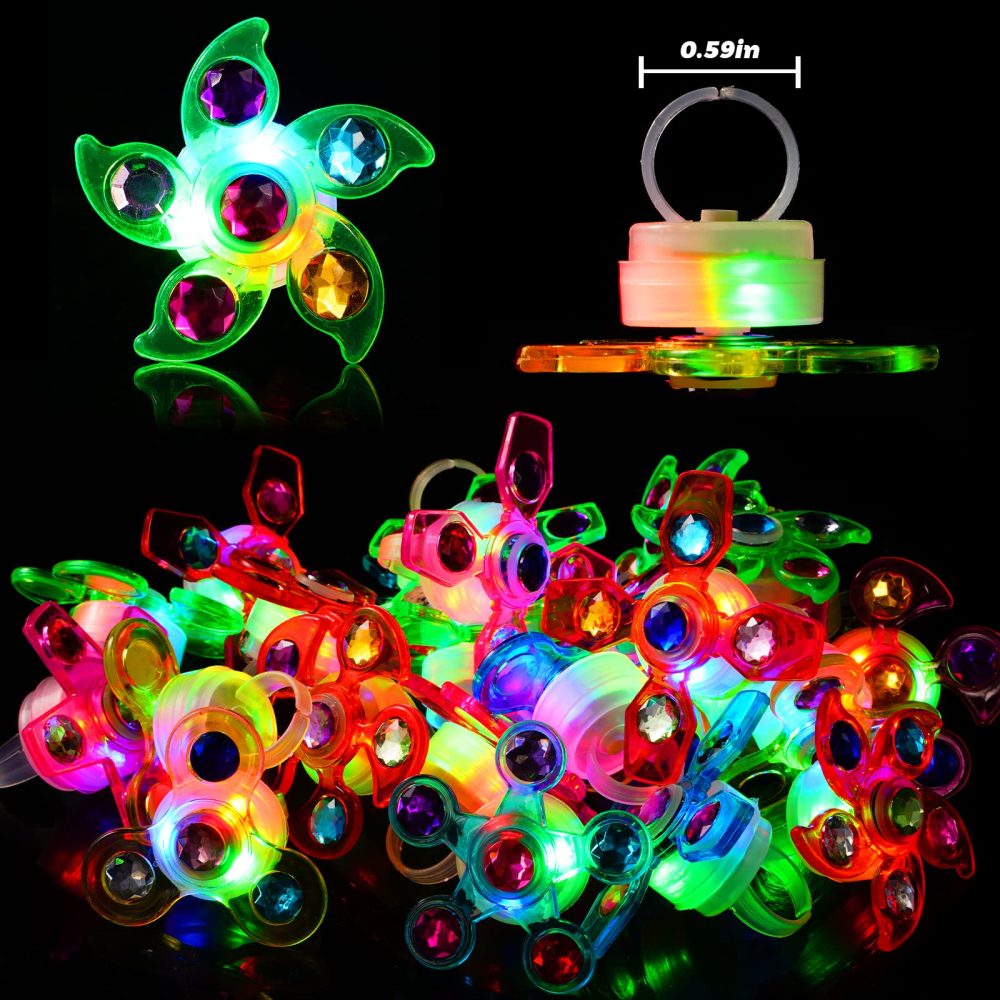 Mikulala Graduation Party Bag Fillers for Kids 24 Pack Light Up Rings Back to School Gifts LED Party Favours Glow in The Dark Party Supplies for Kids Birthday Easter Gifts Party Prizes - Image 9