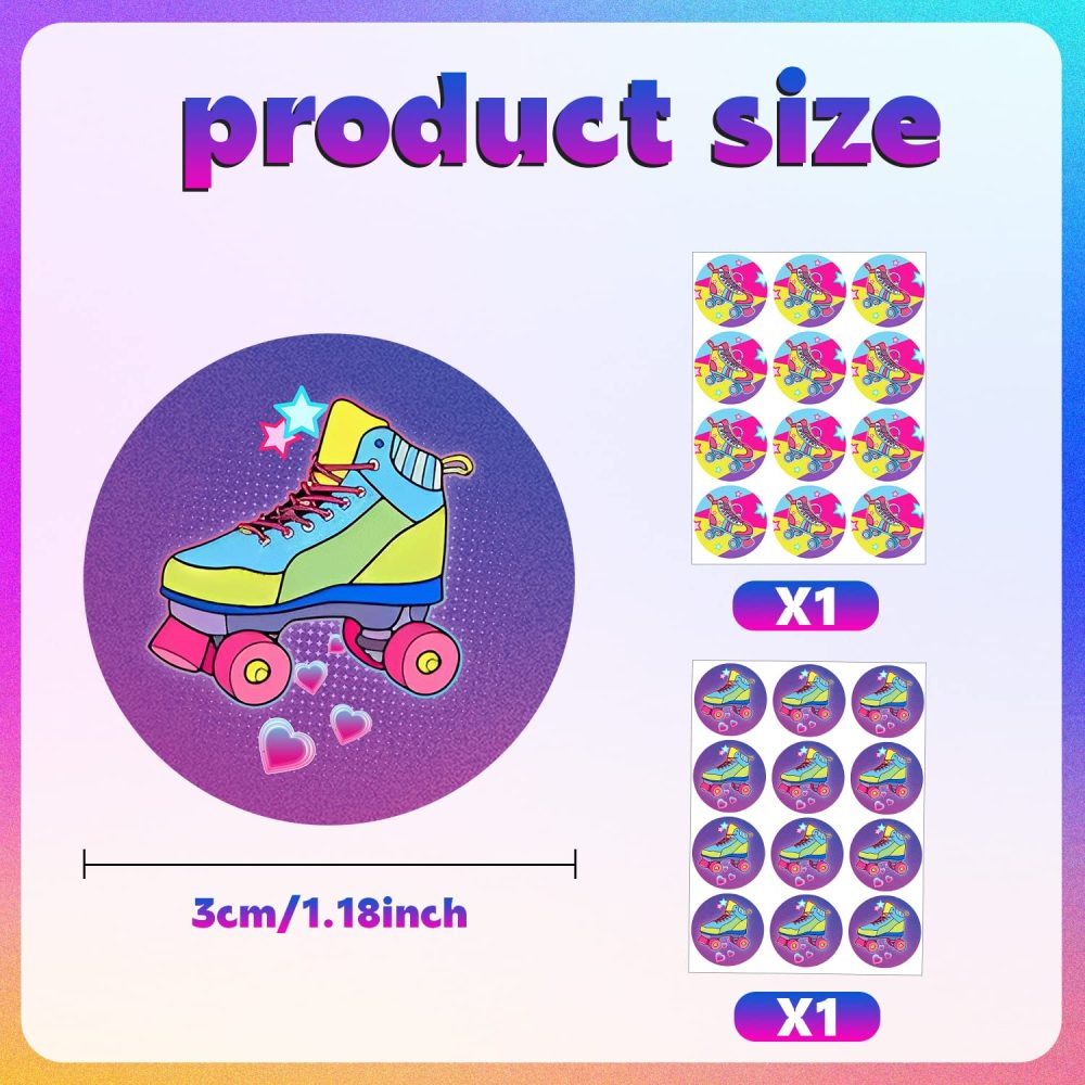 24 Pack Roller Skating Party Favor Bags Snacks with Sealing Stickers Treat Candy Gift Party Bags for Roller Skating Birthday Party Decoration supplies Roller Skate Party Decorations for Girls Boys - Image 6