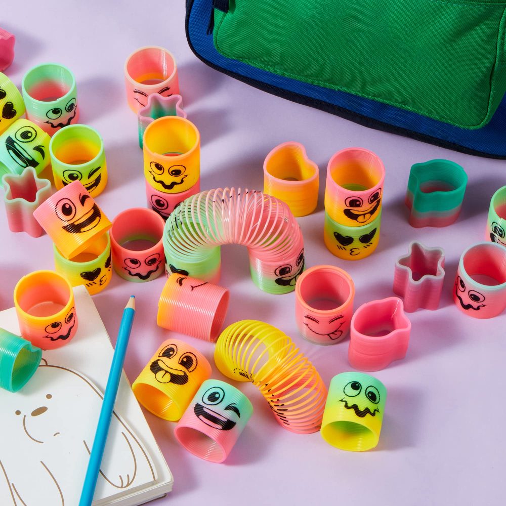 JOYIN 30 Pcs Spring Rainbow Party Bag Fillers for Kids, Mini Fidget Toys for Kids Toy, Stress Coil Mini Springs Bulk Toys for Carnival Prize Birthday Pinata Party Favours, Goodie Bag Stuffers - Image 2