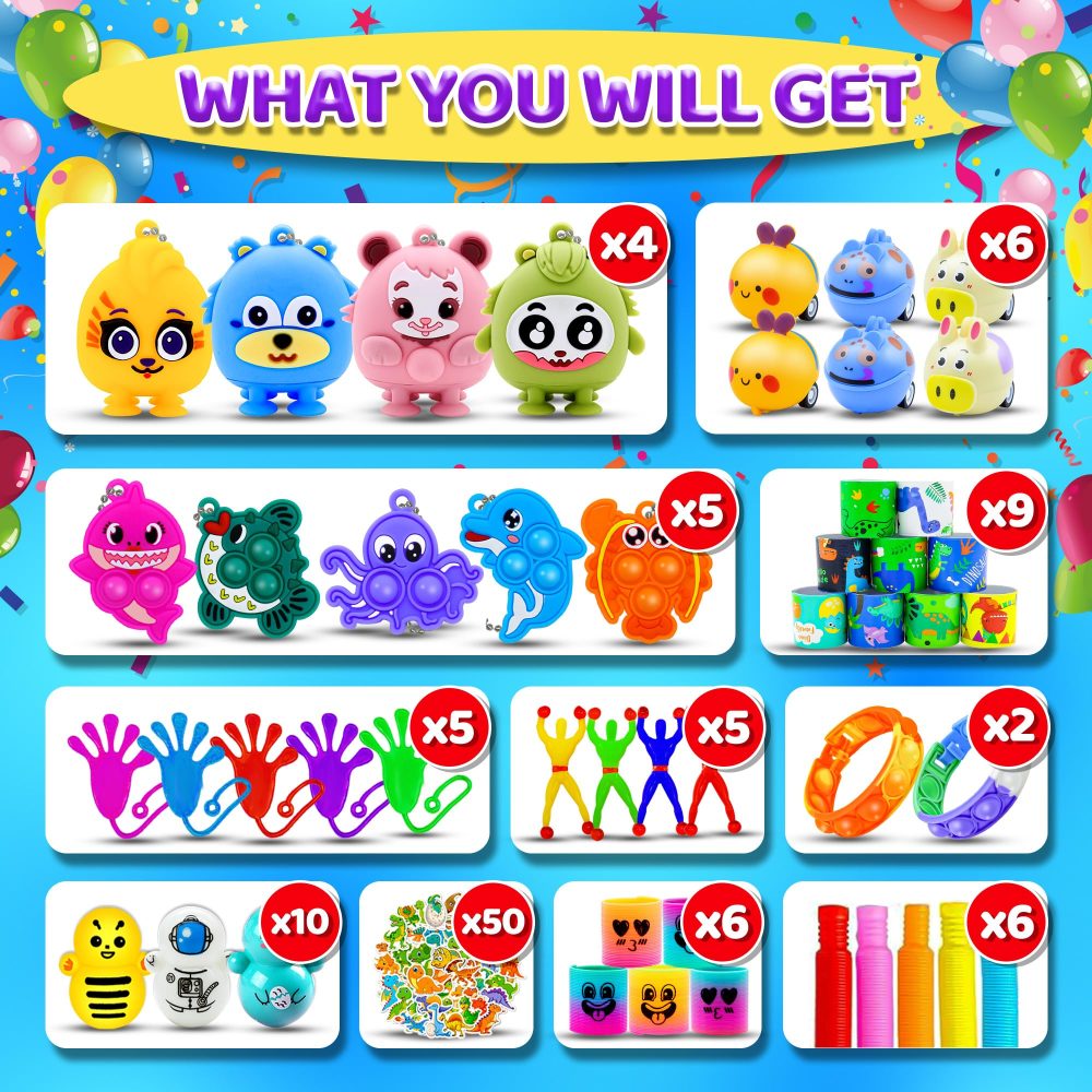108Pcs Fidget Toys Pack Party Favors Gifts for Kids Adults Autism Sensory Toy Carnival Classroom Rewards Prizes Goodie Bag Stuffers Loot Bags Filler Toys for Valentines - Image 8