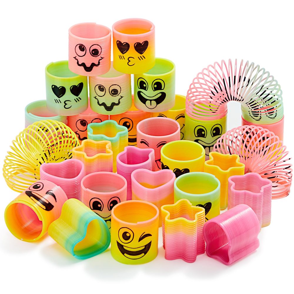 JOYIN 30 Pcs Spring Rainbow Party Bag Fillers for Kids, Mini Fidget Toys for Kids Toy, Stress Coil Mini Springs Bulk Toys for Carnival Prize Birthday Pinata Party Favours, Goodie Bag Stuffers