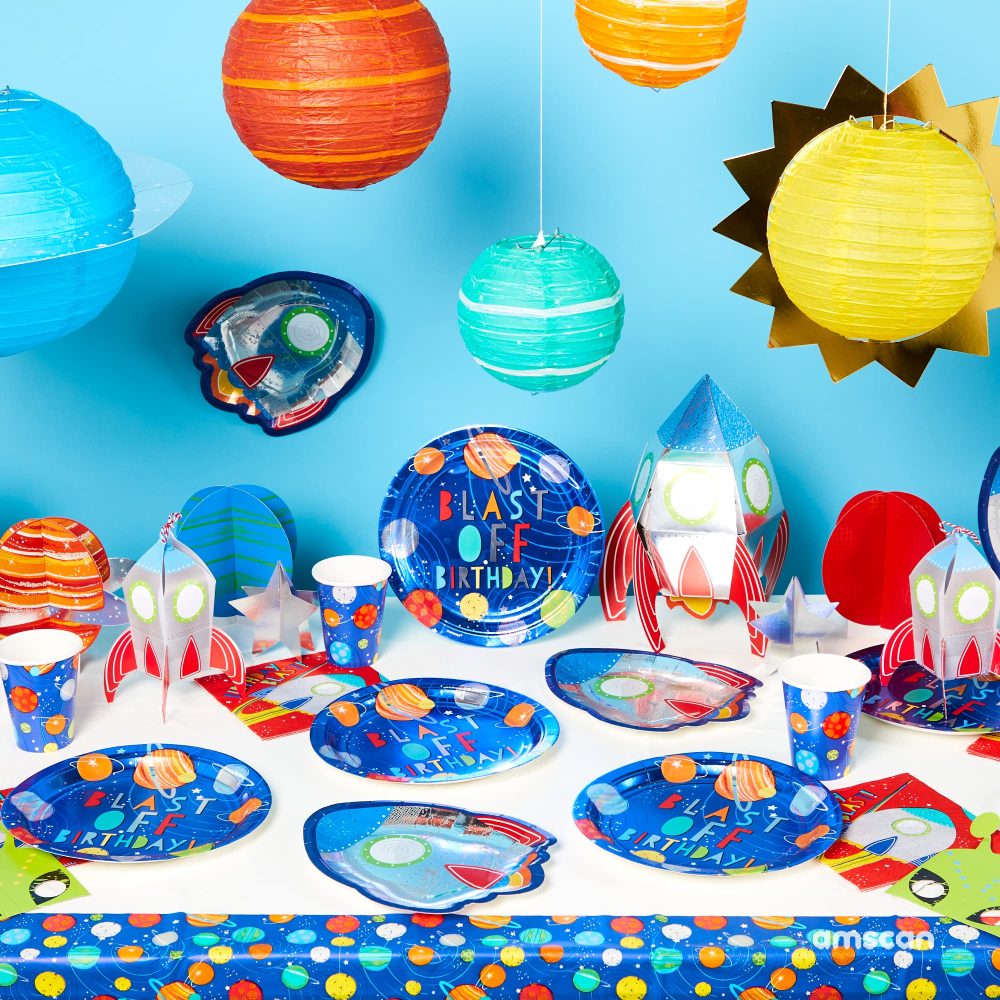 Amscan 3902278 - Blast Off Space Kids Birthday Party Spaceship Favour Boxes - 8 Pack - Image 4