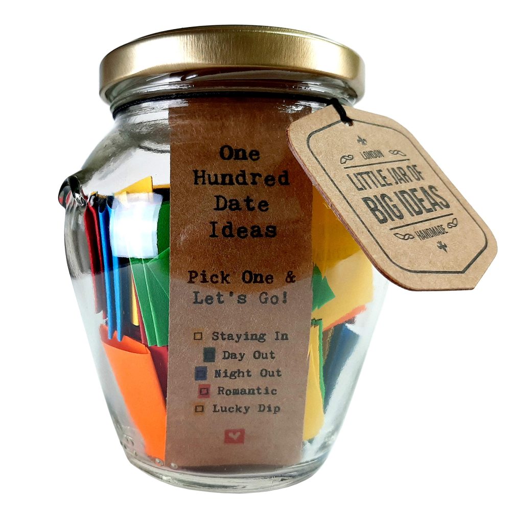 Little Jar of Big Ideas® - 100 Date Ideas - Pick One & Let's Go - Unique Thoughtful Gift - Memorable Gift - Unique Present - Artisan Handcrafted Gift (Standard)